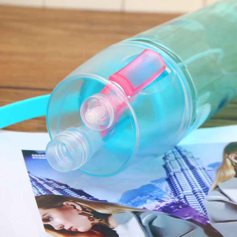 创意潮流运动健身水壶韩版女学生夏季便携防漏塑料杯子喷雾水杯男产品图