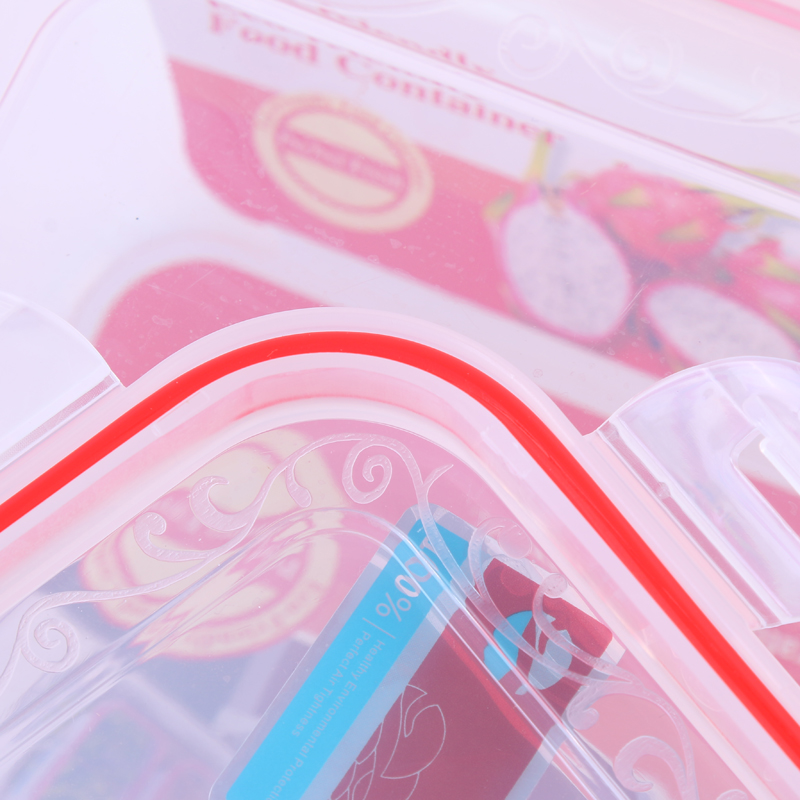 Crisper Plastic Microwave Lunch Box Fruit Box Bento Box Storage Box Rectangular Sealed Box Storage Box Storage Box Specification drawing