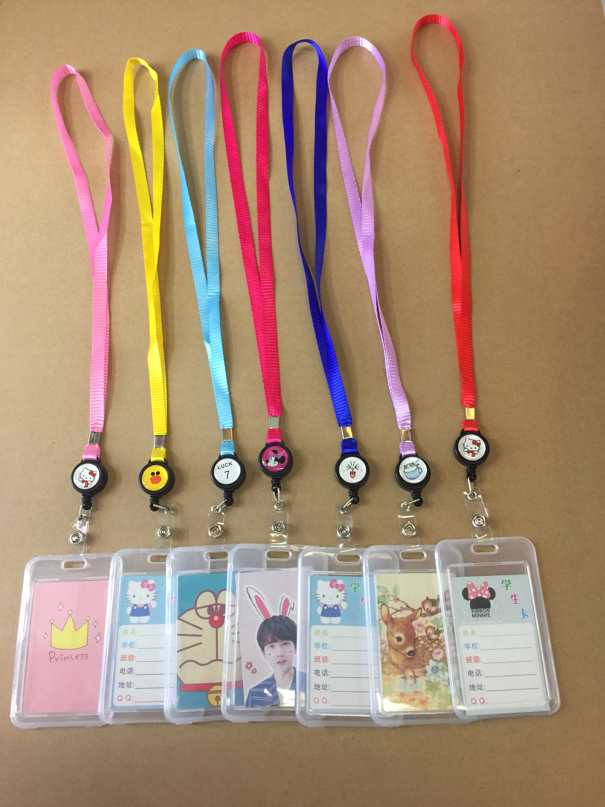 伸缩扣挂绳工作牌挂绳易拉扣可伸缩胸牌胸卡挂绳工卡挂绳接送卡详情图