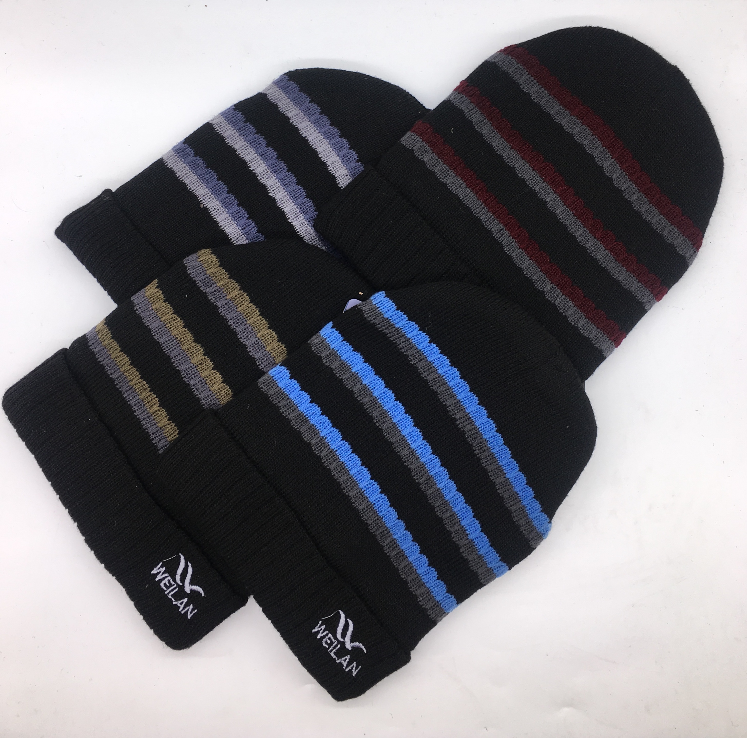 New Hat Men's Jacquard And Pile Thick Knit Hat With European And American Tide Embroidered Woolen Hat Children Application Scenario