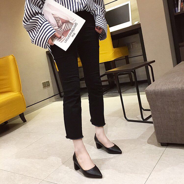 粗跟鞋款时装鞋工作鞋细节图