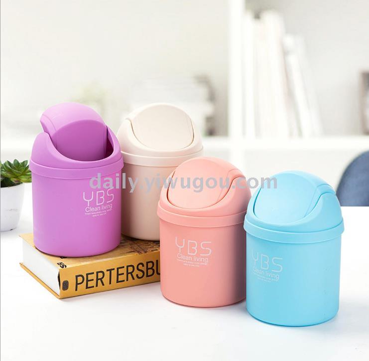 1407 Small desktop garbage can mini creative with lid Household kitchen guest refuse table storage bucket T