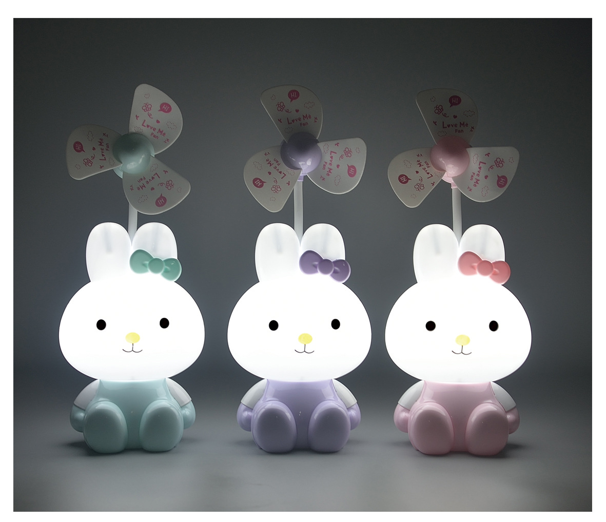 Desktop fan USB fan Mini fan Miffy rabbit with night light