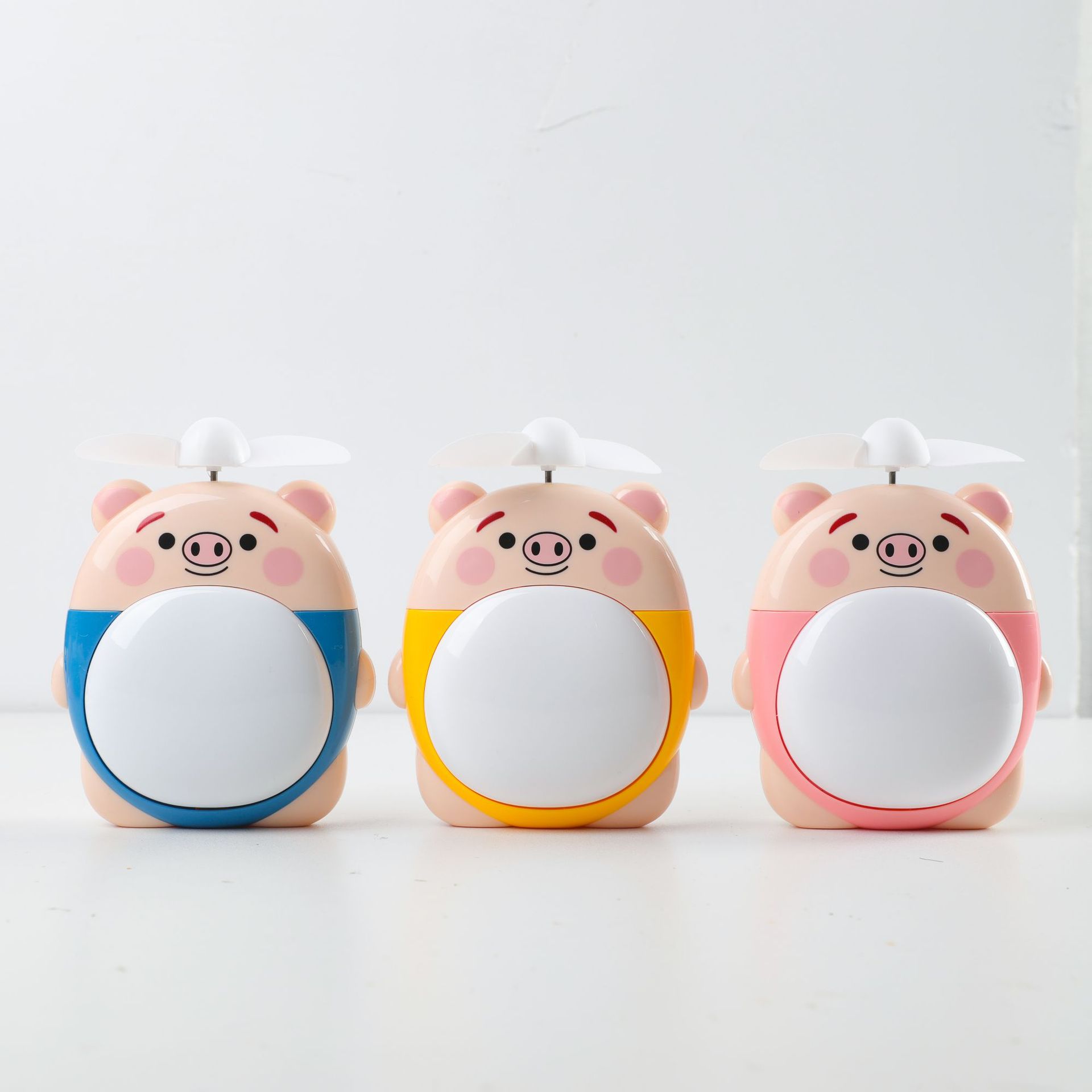 海草猪夜灯风扇 可爱卡通造型手拿风扇