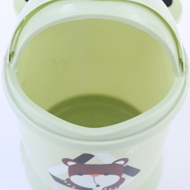 Creative fashion mini desktop small trash can cartoon clamshell plastic storage bucket Specification drawing