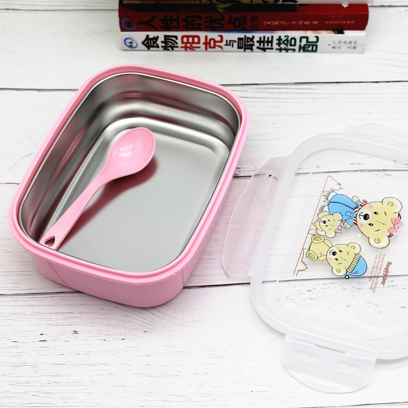 304 stainless steel lunch box, insulated lunch box for primary school students, square with lid, adult lunch box Specification image