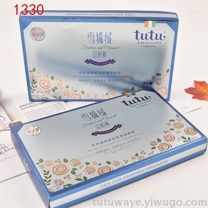 Tutu winter crotch plus large size polyamide fiber smooth medium thick dragon paw wool plus velvet thermal pantyhose 1330# thumbnail