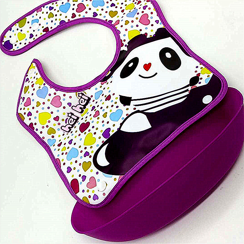 儿童可拆卸围嘴围兜吃饭兜防水罩衣 硅胶防水立体饭兜产品图