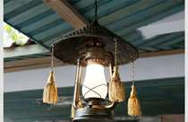 Cafe bar wrought iron boat made old chandeliers