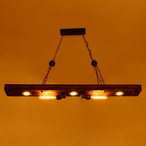 Antique chandelier made of wooden boat, cafe and bar