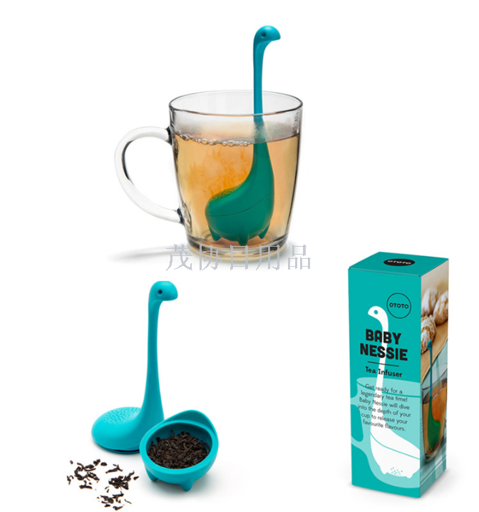 New water monster silicone tea filter fast sell tea leak Amazon EBAY selling Loch Ness monster tea infuser for foreign trade only