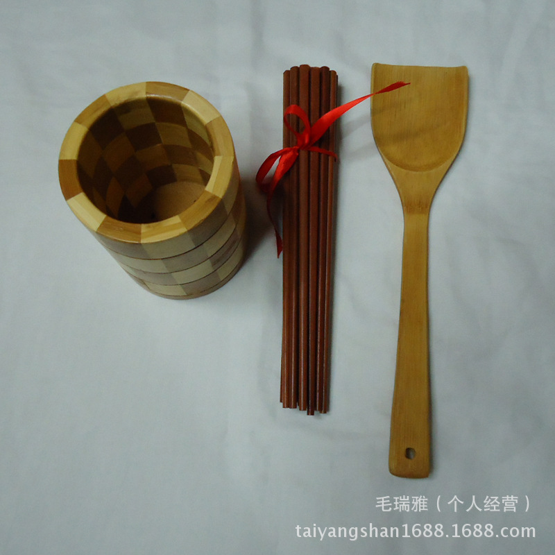 Factory Direct Sales Sun Mountain High-Grade Bamboo And Wood Tableware Set Natural Environmental Protection Bamboo And Wood Tableware Wholesale Price