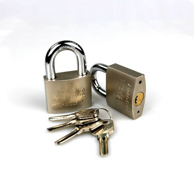 厂家供应40MM弧形原子HMBR铜芯铁锁 通开防水防盗挂锁门锁具
