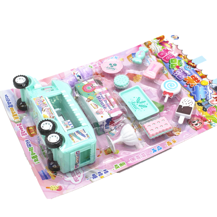新款惯性外卖甜品糖果美食车吊板挂板包装 儿童益智过家家玩具细节图