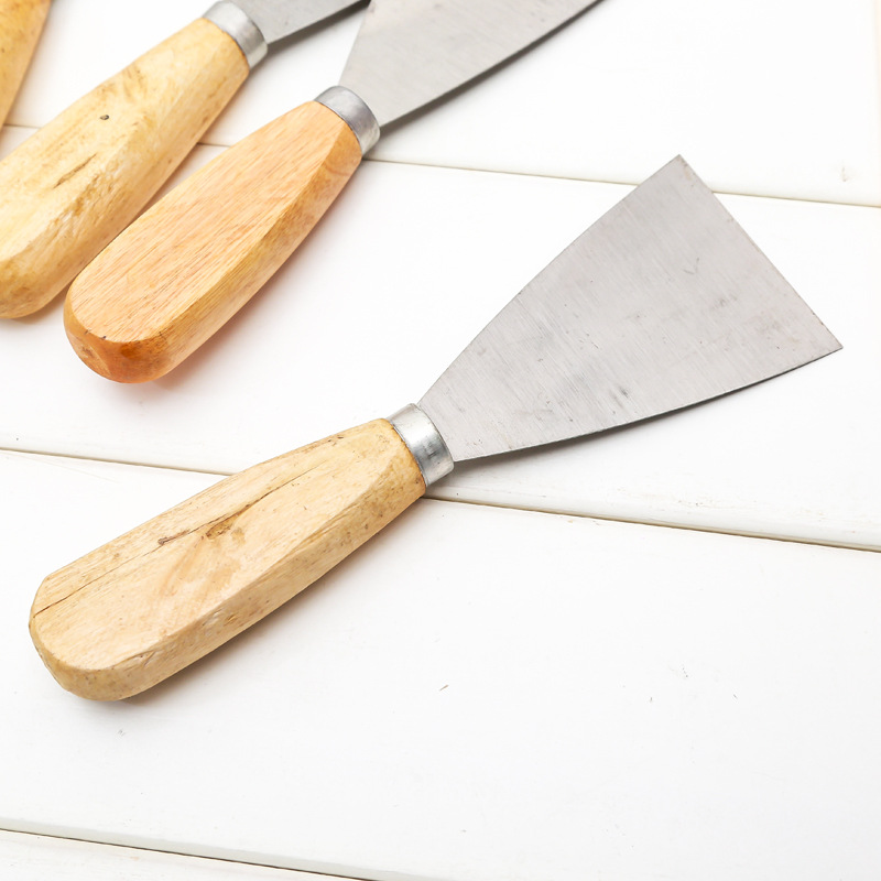 2.5寸油漆灰刀 五金工具木柄油灰刀 铁铲刀 油漆抹刀 厂家批发产品图