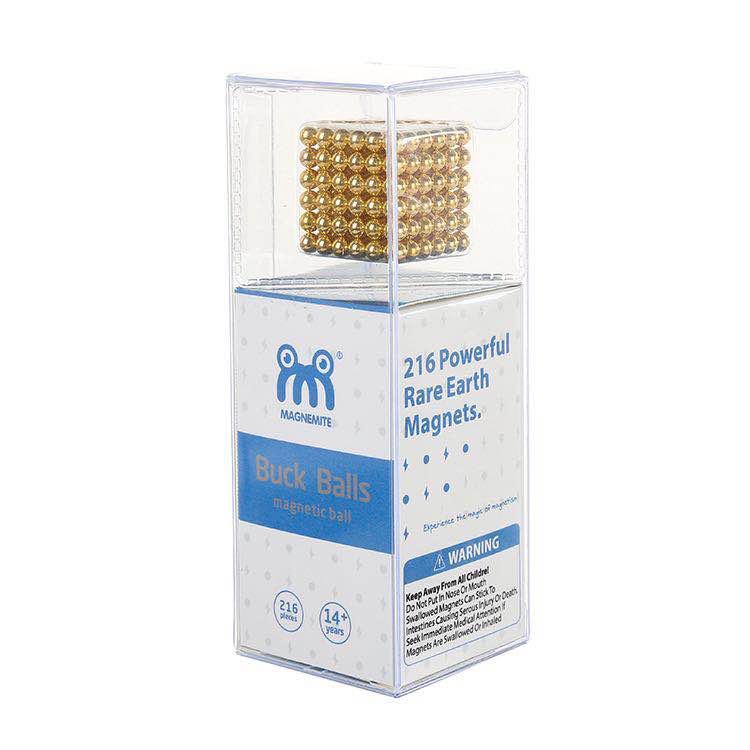 厂家直销5mm*215颗彩色PVC盒装巴克球磁铁玩具磁珠儿童玩具益智游戏磁铁磁钢 磁