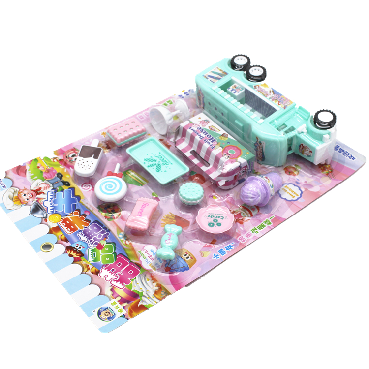 新款惯性外卖甜品糖果美食车吊板挂板包装 儿童益智过家家玩具产品图