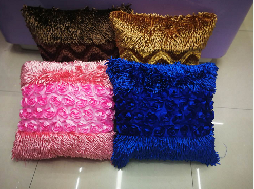 Three-piece Sherry rose cushion, waist cushion, square pillowcase details Picture