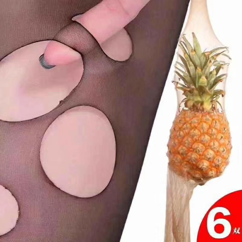Women's thin and popular pineapple stockings, ultra-thin and transparent spring and autumn steel pantyhose with anti-snagging threads, invisible summer details Picture