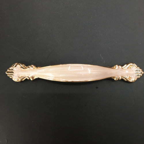 Amber white oil alloy door handle, noble and luxurious handle, crown edge, amber white oil handle Specification image