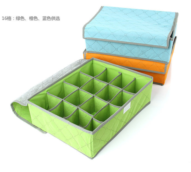 Bamboo charcoal storage box, non-woven fabric storage box, bra and underwear storage box, 16-compartment sock storage details Picture
