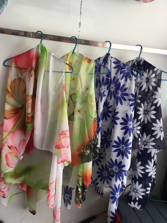 w11 sun protection clothing: Chiffon positioning printed tassel shawl and cardigan jacket sun protection shirt Application Scenario