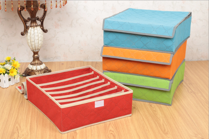 Bamboo charcoal storage box, non-woven fabric storage box, bra and underwear storage box, 16-compartment sock storage Specification image