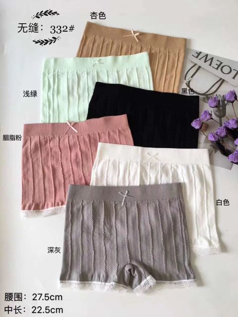 Hemp boxers women's mid-waist anti-slip leggings women's underwear pure cotton home comfort insurance pants