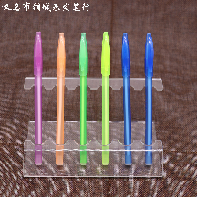 CF-014厂家直销简易插套批发定制LOGO赠品塑料广告圆珠笔