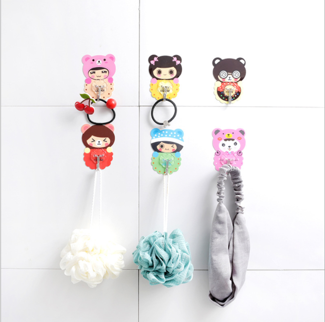 可爱卡通强力无痕挂钩可重复使用不留痕迹粘钩