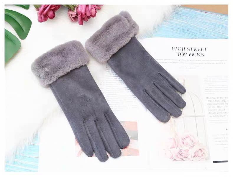 Manufacturers Direct Sales Of New Thickened Suede Velvet Mouth Arctic Velvet Lining Touch Screen Saver Warm Gloves For Women Specification drawing