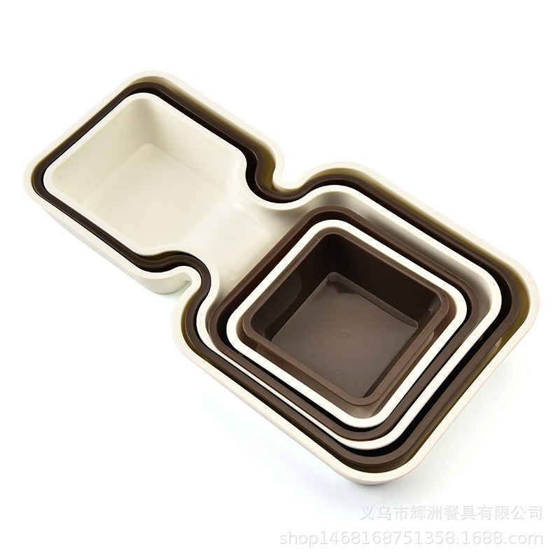 精致实用方便携带食品盘方盘客厅干果盒水果盘糖果盘零食盒叠盘