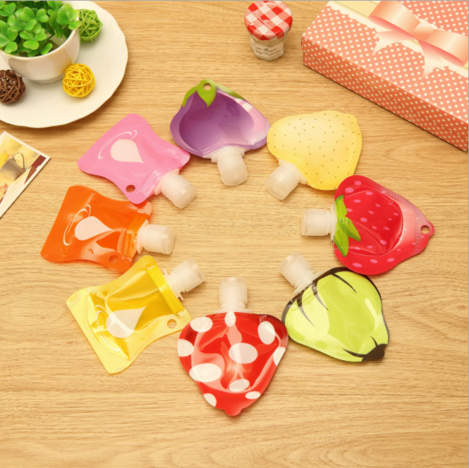 Portable silicone travel portioning bottles, cute cartoon fruit body lotion portioning cans, portioning tubes