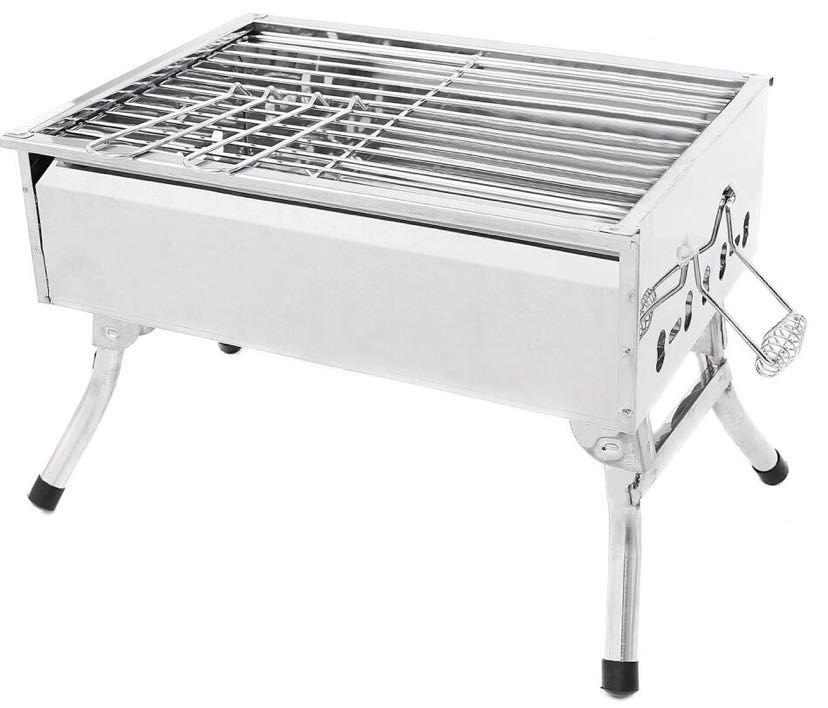 Outdoor stainless steel foldable barbecue grill, barbecue rack, BBQ