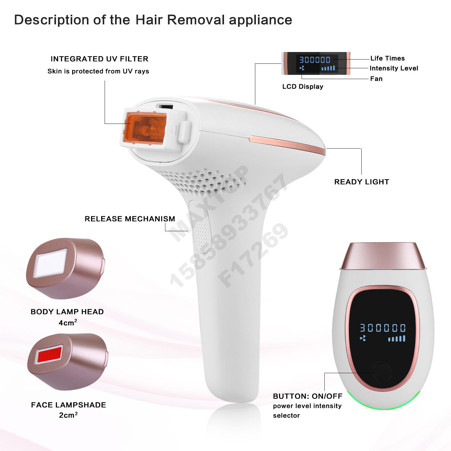 The new full-body light LCD hair removal device is a safe, painless and portable photonic hair removal device for home use details Picture