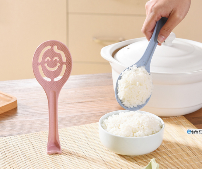 Smiley face can stand rice spoon non-stick rice spoon plastic rice spoon rice shovel non-stick rice spoon