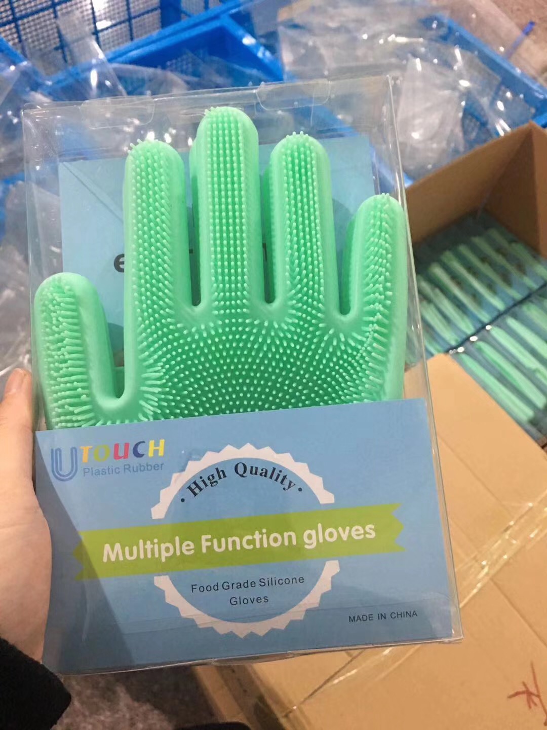 硅胶手套 耐高温魔术手套 洗碗清洁手套产品图