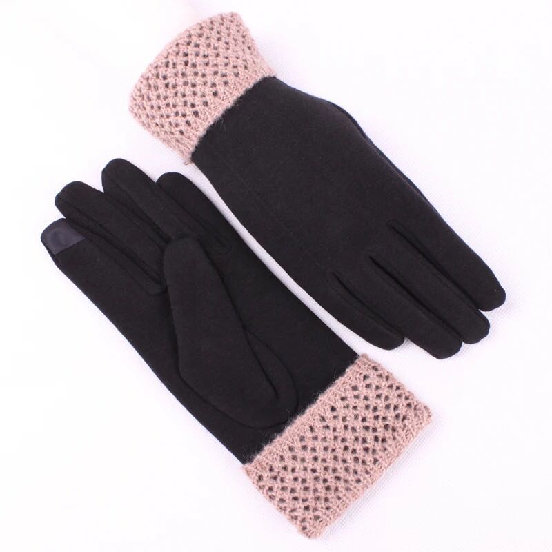 Factory Direct Sales New Korean Version Of Autumn And Winter Warm Touch Screen Women's Gloves Driving Cycling Two-Piece Fashion Gloves