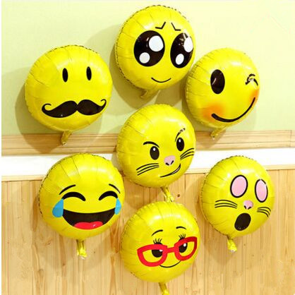 QQ emoji balloons, round qq emoji balloons, decorative aluminum film balloons