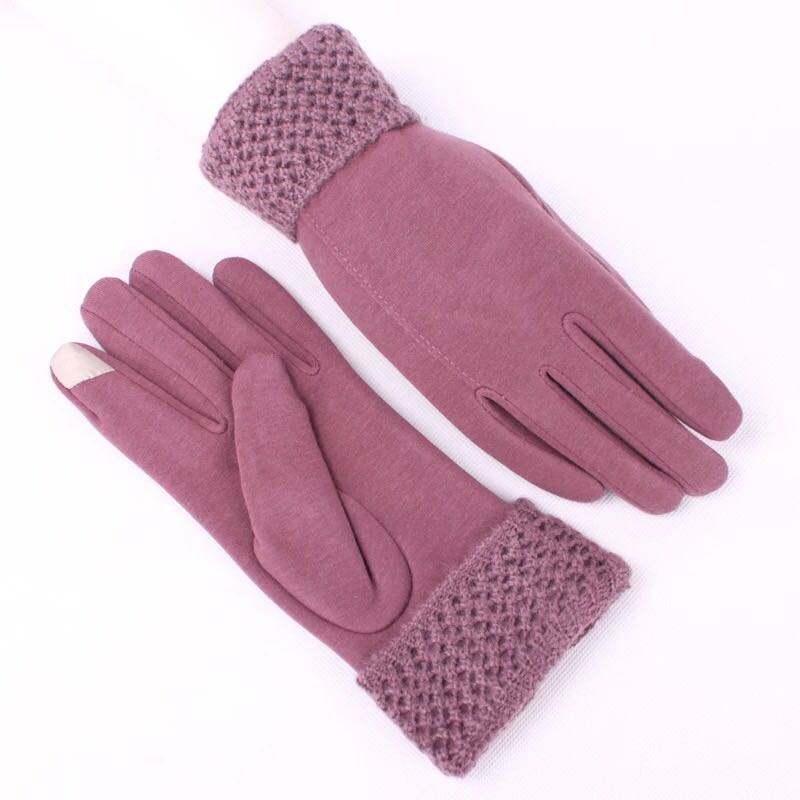 Factory Direct Sales New Korean Version Of Autumn And Winter Warm Touch Screen Women's Gloves Driving Cycling Two-Piece Fashion Gloves details Picture