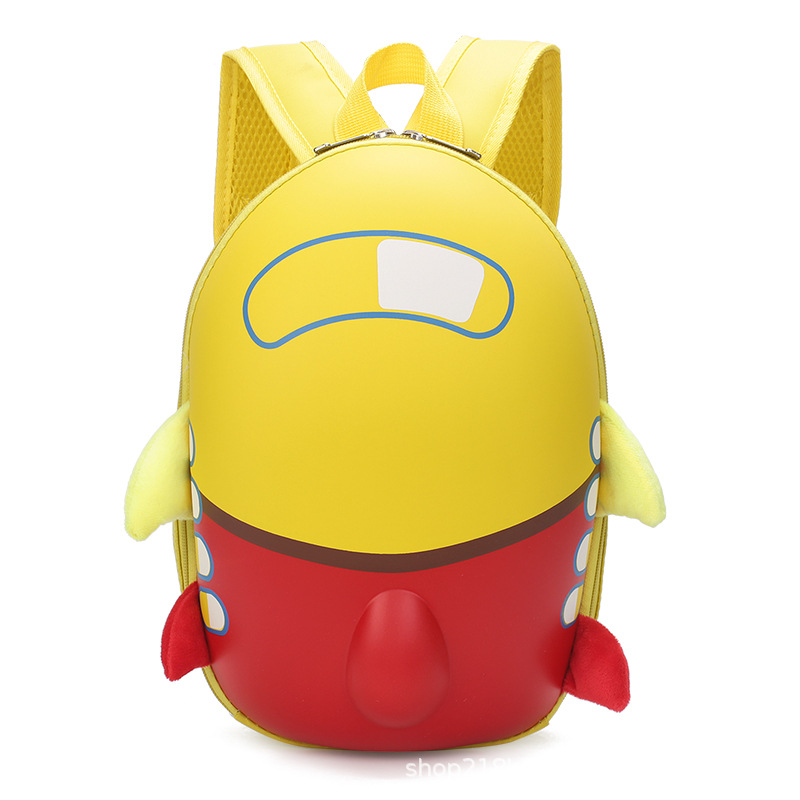 2019卡通蛋壳儿童书包小飞机幼儿园小书包男童女童潮包双肩背包图