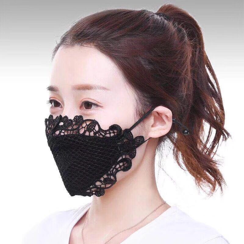 厂家直销精品现货针织批发水溶口罩花美背系列