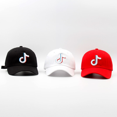 Douyin baseball caps for men and women, street hip-hop caps, personalized embroidery, Douyin baseball caps, black versatile sun hats, trendy details Picture