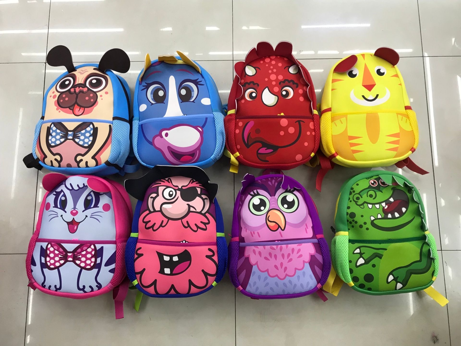 Diving material, puppy backpack, pirate children's backpack, dinosaur cartoon schoolbag, owl student schoolbag