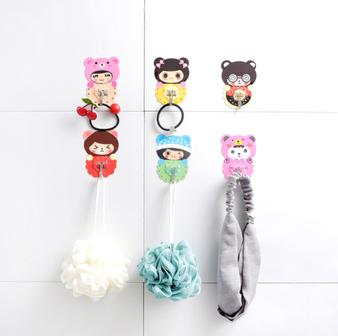 可爱卡通强力无痕挂钩可重复使用不留痕迹粘钩