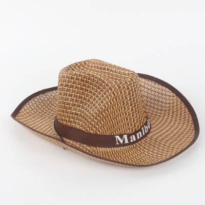Wholesale three-leaf wide-brimmed straw hat, beach summer farmer hat, men's western cowboy hat Application Scenario