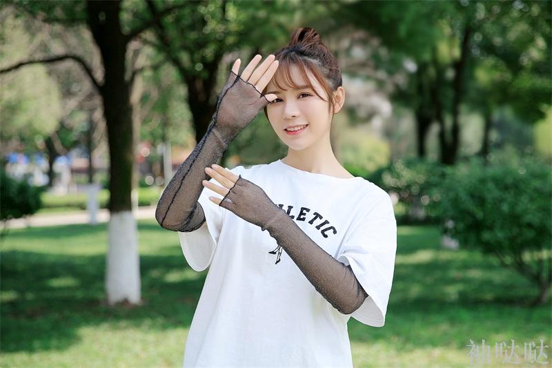 Summer sleeves Ladies gauze sleeve plain color stretch outdoor thumbnail