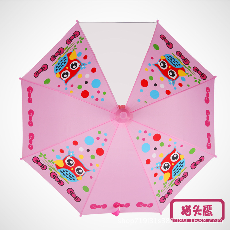 Owl children's umbrellas, long-handled umbrellas for primary school students and kindergartens, baby girls aged 6-12, and children with waterproof covers details Picture