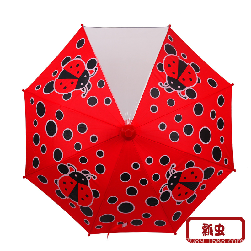 Ladybug children's umbrellas, long-handled umbrellas for primary school students and kindergartens, baby girls aged 6-12, children with waterproof covers, raincoats Specification image