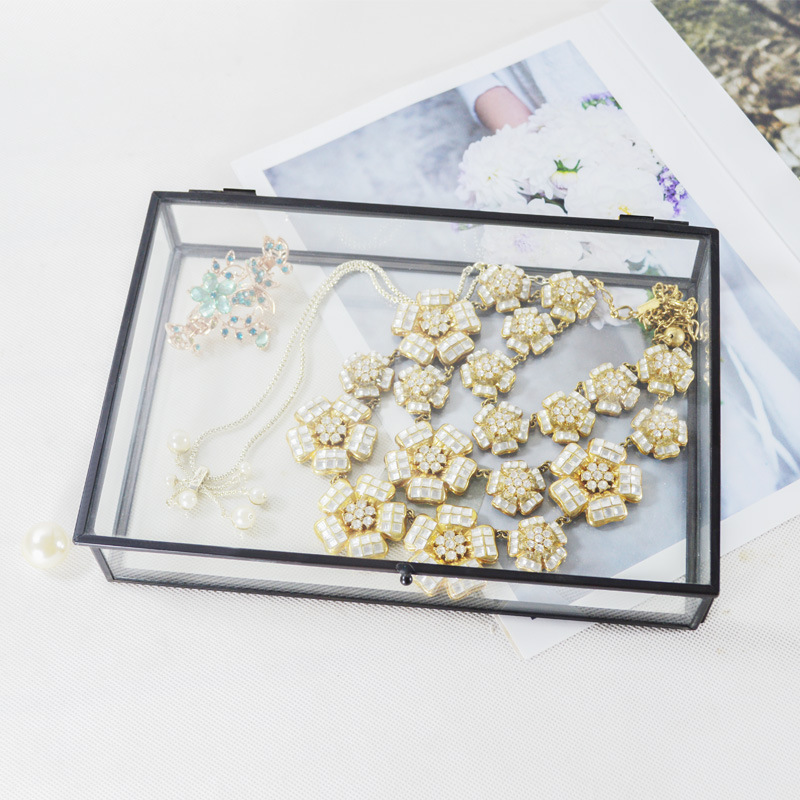 复古风大长方形珠宝收纳盒 居家首饰珠宝展示盒产品图